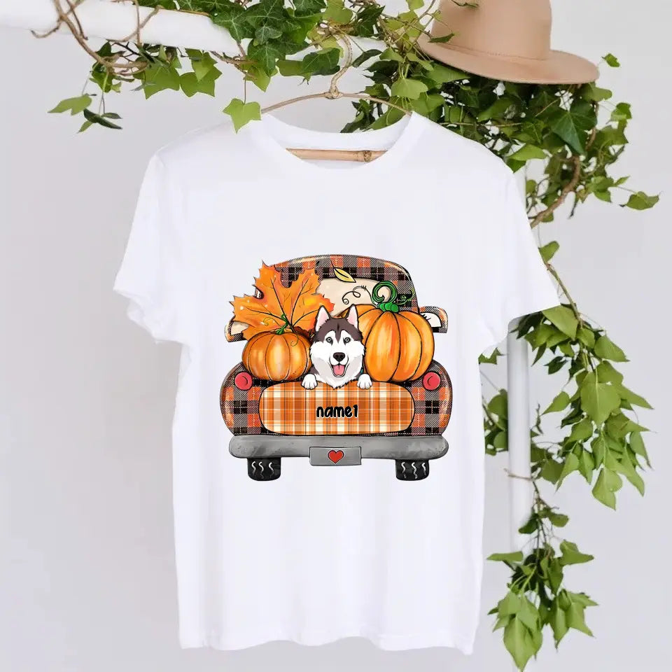 Personalized Cat Dog Mom Fall Season Truck Clothing
