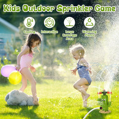 Spinning Cactus Sprinkler - Outdoor Auto Watering Toy for Garden and Backyard Fun