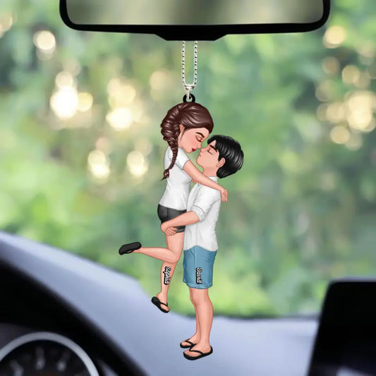 Summer Doll Couple Kissing Hugging Personalized Ornament