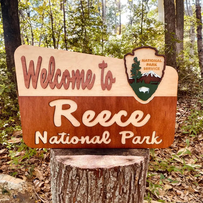 Welcome To Our Adventure - Personalized Door Sign 2 Layer, Camping Decoration