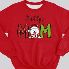 Custom Dog Mom Shirt, Personalized Christmas Dog Sweatshirt, Dog Mom Sweatshirt, Santa Dog Christmas Sweatshirt, Christmas Gift For Dog Mom