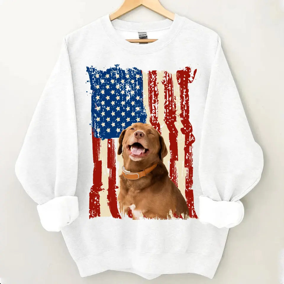 Personalize upload your photo flag background print clothes