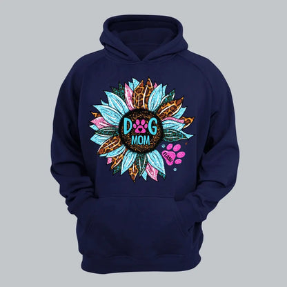 Personalized Sunflower & Dog Mom Tshirt Printed