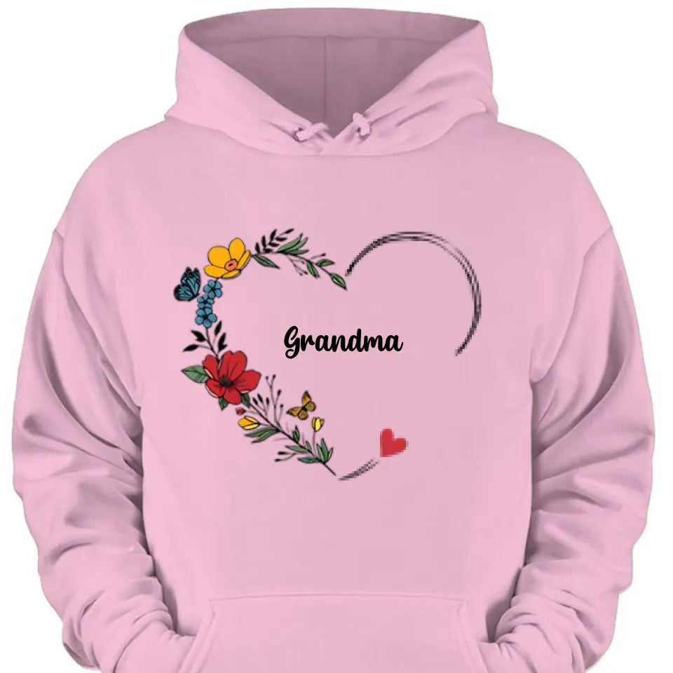 Colorful Flowers Grandma Nana Mimi Abuela With Grandkids Name Personalized Sweatshirt For Mother's Day