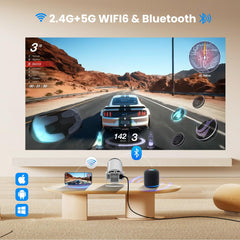 S100 Mini Projector – Compact Portable WiFi Android 11 Projector for Home Theater & Streaming | HD 1080p Supported | Perfect for Indoor & Outdoor Use