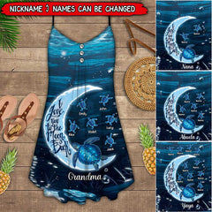 Sea Turtle Grandma- Mom Loves Kids To The Moon And Back Personalized Summer