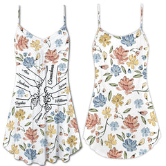 Hand In Hand, I Will Always Protect You - Gift For Mom, Grandma Personalized Summer Dress