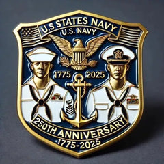 United States Navy Memorial Pin - 250th Anniversary Commemorative Lapel Pin