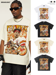 NFL Championship Graphic Short-Sleeve T-Shirt – Heavyweight Cotton, American Streetwear Retro Style, Unisex Trendy Tee