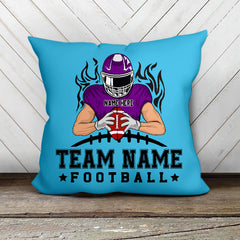 Personalised Football Cushion Cover Bedroom Personalized Football Theme Custom Clipart Player Name & Number Football Gift