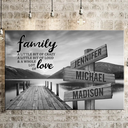 RIVER PIER A LITTLE WHOLE LOT OF LOVE MULTI-NAMES PREMIUM CANVAS POSTER