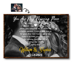 Custom Photo You Are My Missing Piece Black & White - Anniversary Gift For Couples - Personalized Poster